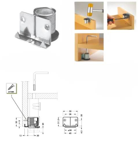 Piedino per fissaggio alla spalla