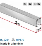 Binario in alluminio per porte scorrevoli