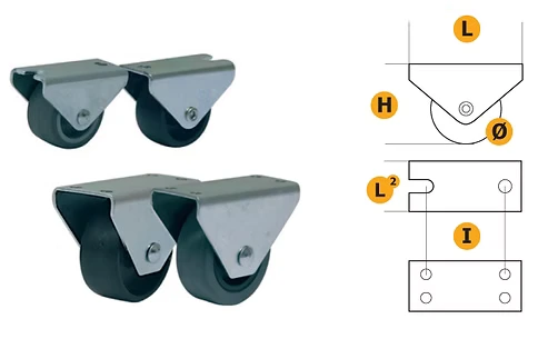 Ruote a Cavallotto per Arredamento 30 kg