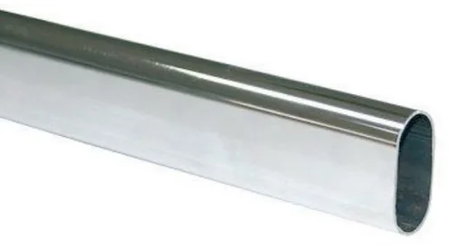 Tubo ovale cromato 30x15 mm spessore 0,7 mm con supporti