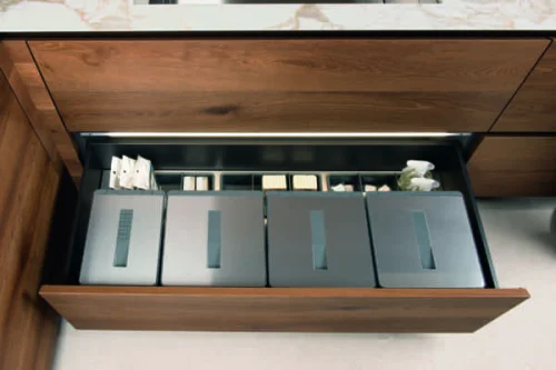 Pattumiera per cassetto cm 60 con coperchi antiodore